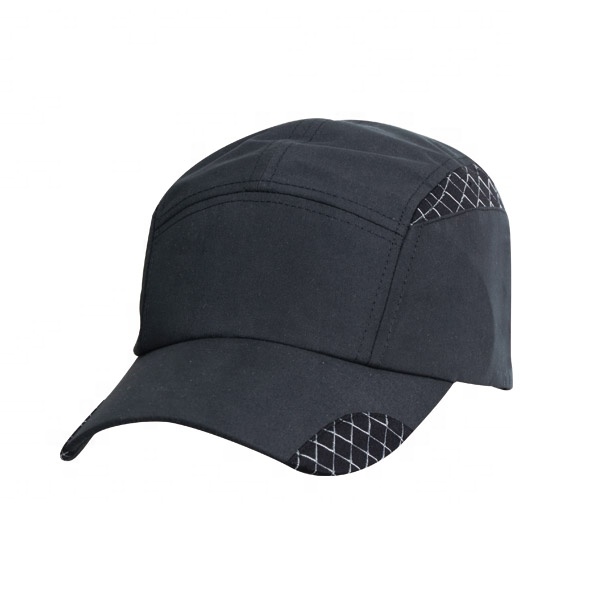 Customized cheap sports caps blank polyester black sport hat wholesale running