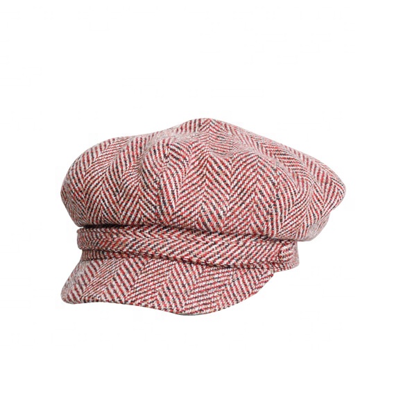 High quality wool acrylic fabric flat newsboy ivy womens cap and hats