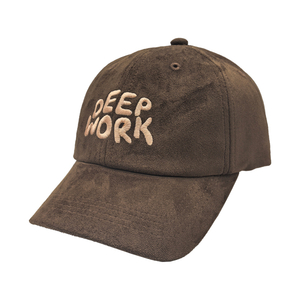 Suede Baseball Cap With DEEP WORK 3D Puff Embroidery