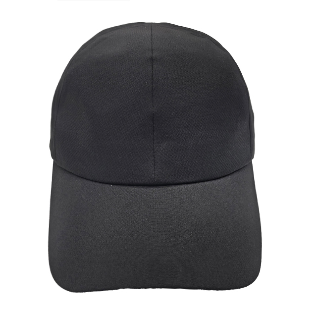 Solid Black Blank Fine Mesh Quick Dry 5 Panel Running Sports Cap