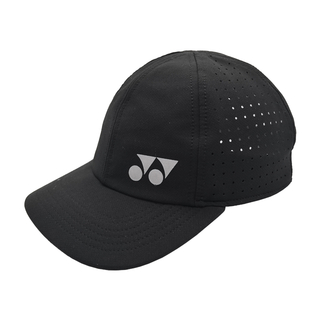 Black Quick Dry Sports Baseball Cap With White Triangle Circle Print Logo