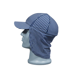 Stripe Print Neck Flap Swim Hat