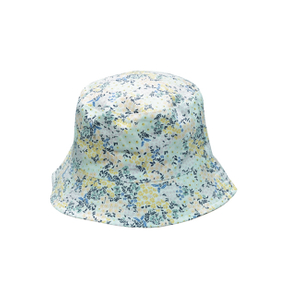 Mint Green Floral Print Cotton Bucket Hat