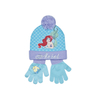 Kids Disney Stitch Pink Knit Beanie & Gloves Winter Set