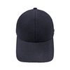 Dark Navy Twill Woven Winter Baseball Cap With Side Leather Tag