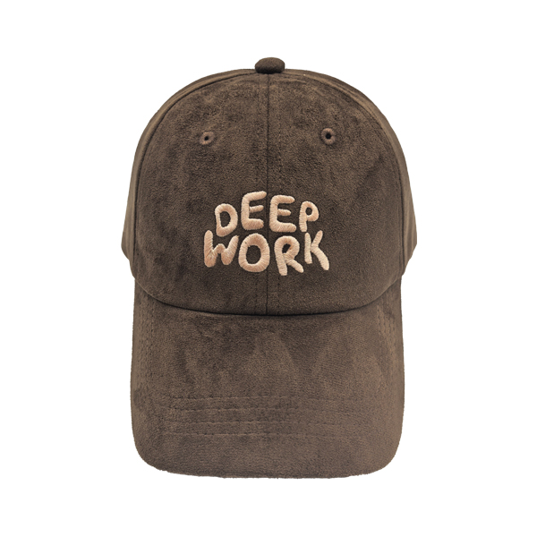 Suede Baseball Cap With DEEP WORK 3D Puff Embroidery