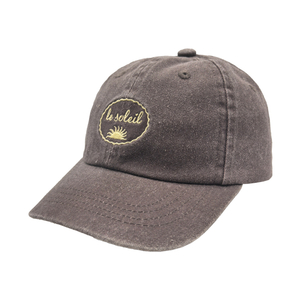 Vintage Pigment Washed Dad Hat With Circular Embroidery Logo