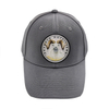 Gray Cotton Twill 6 Panel Casual Dad Cap With Circular Ram Sheep PVC Patch Logo