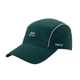 Dark Green Split Laser Perforated Quick Dry 5 Panel Running Cap