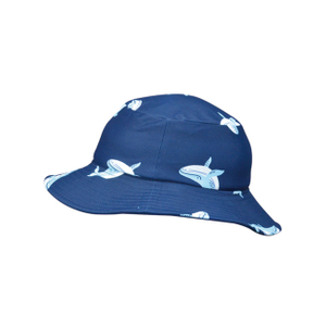 Whale Print Wide Brim Swim Hat