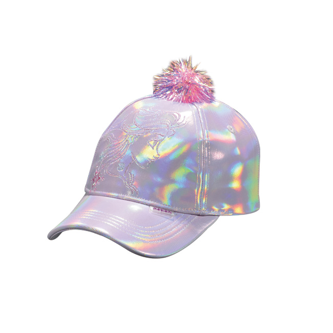 Kids Disney Frozen Elsa Holographic Pom Pom Baseball Cap