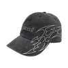 Acid Washed Distressed Cotton Dad Hat With Front Logo & Tribal Flame Side Embroidery