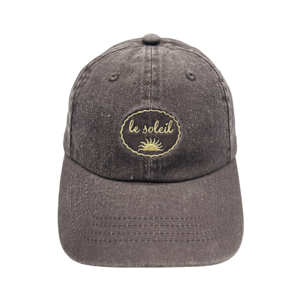 Vintage Pigment Washed Dad Hat With Circular Embroidery Logo