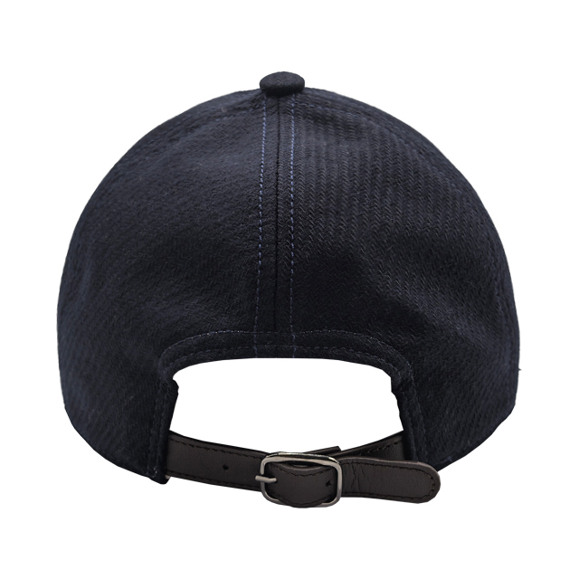 Dark Navy Twill Wool Blend 6 Panel Casual Dad Baseball Cap