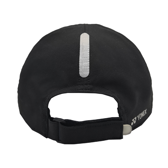 Black Quick Dry Sports Baseball Cap With White Triangle Circle Print Logo