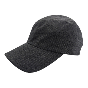 Dark Gray Fine Vertical Stripe Quick-Dry 5-Panel Sports Cap