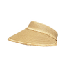 Frayed Trim Straw Wide Brim Outdoor Sun Visor