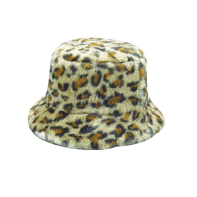 Black & White Zebra Print Faux Fur Bucket Winter Hat