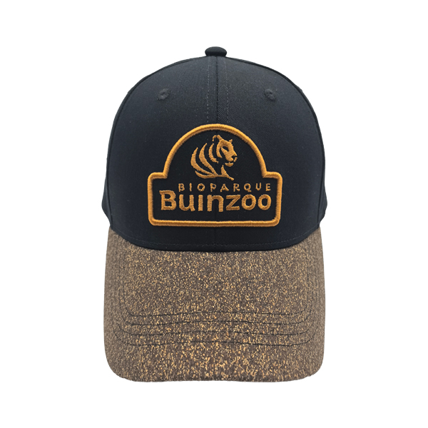 Two-Tone 6 Panel Structured Baseball Cap With 3D Embroidery Patch & Cork Print Brim