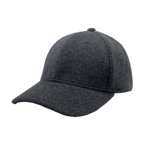 Dark Grey Thick Wool Blend Blank Solid 6 Panel Winter Baseball Cap