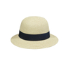 Classic Black Ribbon Cloche Style Straw Outdoor Sun Hat