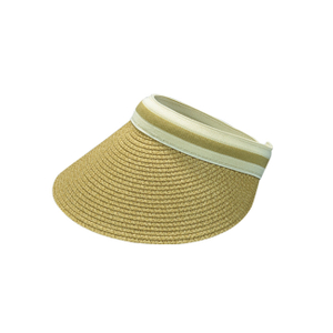 Ribbon Band Straw Wide Brim Outdoor Sun Visor