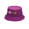 Purple "LOVE" Chenille Letter Bucket Hat