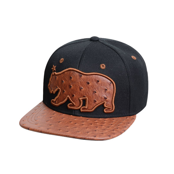 Custom 80% Acrylic 20% PU Black Flat Brim Hat 6 Panel Applique Mens Flat Peak Cap