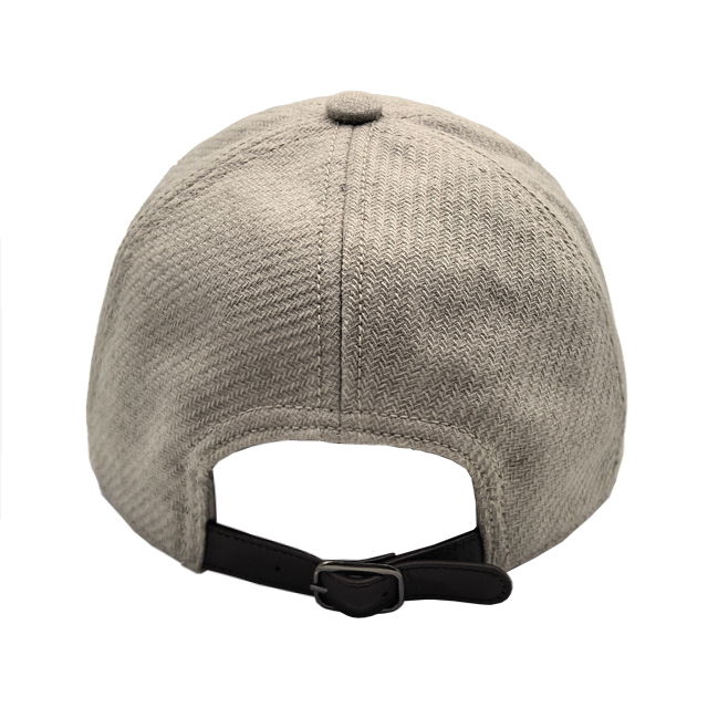 Light Gray Twill Wool Blend 6 Panel Plain Casual Dad Baseball Cap