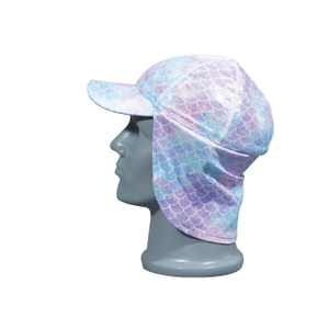 Mermaid Scale Print Neck Flap Swim Hat