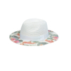 Tropical Floral Print Fedora Style Straw Outdoor Sun Hat