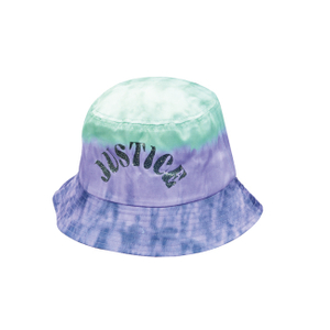 "JUSTICE" Glitter Print Tie-Dye Bucket Hat