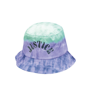 "JUSTICE" Glitter Print Tie-Dye Bucket Hat