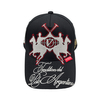 polo themed baseball cap, heavy multi‑color embroidery hat, black cotton twill casual cap