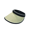 Contrast Trim Linen-Blend Wide Brim Outdoor Sun Visor