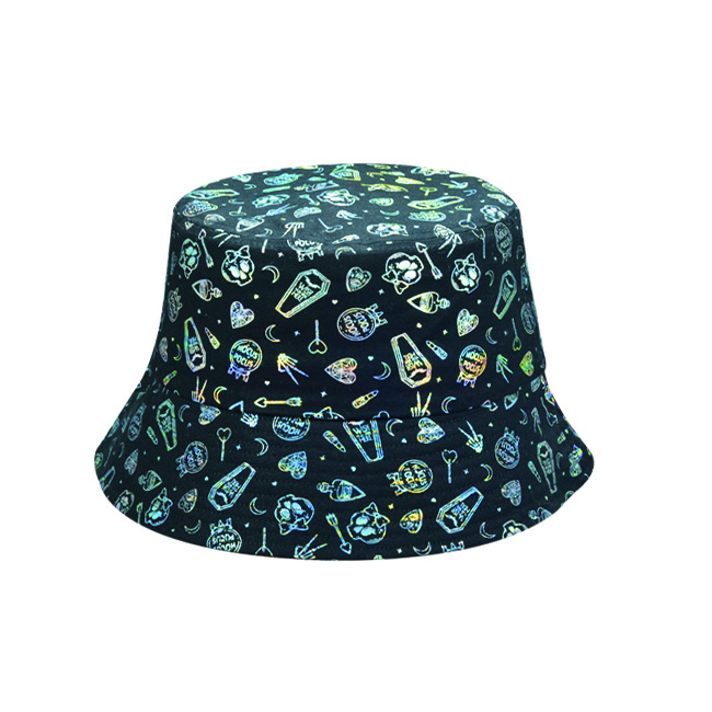 Gold Mesh Monogram Pattern Bucket Hat