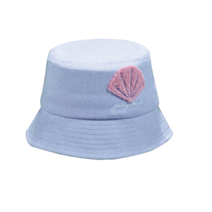 Pastel Blue Shell Chenille Towel Bucket Hat