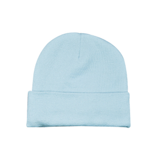 Light Blue Cuffed Knit Beanie Hat