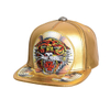 Custom 80% Acrylic 20% PU Black Flat Brim Hat 6 Panel Applique Mens Flat Peak Cap