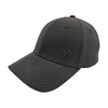 Solid Black Cotton Twill 6 Panel Dad Cap With Tone-On-Tone W Embroidery