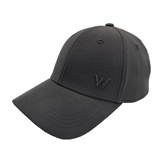 Solid Black Cotton Twill 6 Panel Dad Cap With Tone-On-Tone W Embroidery