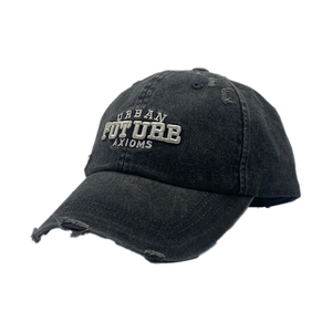 Vintage Washed Distressed 6 Panel Dad Cap With URBAN FUTURE AXIOMS 3D Puff Embroidery
