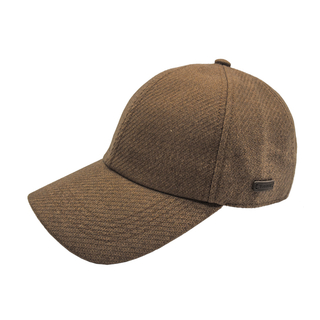 Brown Herringbone Wool Blend 6 Panel Casual Dad Cap