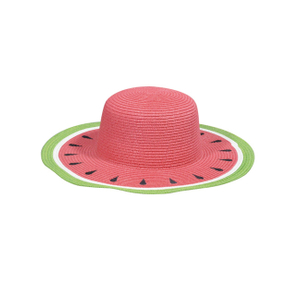 Watermelon Printed Wide Brim Straw Outdoor Sun Hat