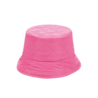 Hot Pink Quilted Puffer Bucket Winter Hat