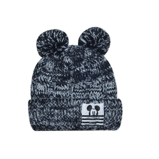 Kids Disney Mickey Mouse Knit Beanie Hat with Pom Pom Ears