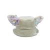 Kids White Bunny Face Faux Fur Bucket Winter Hat