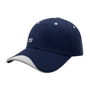 Navy Pique Polyester Two-Tone Sport 6 Panel Structured Baseball Cap