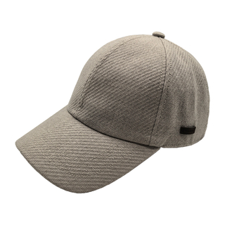 Light Gray Twill Wool Blend 6 Panel Plain Casual Dad Baseball Cap
