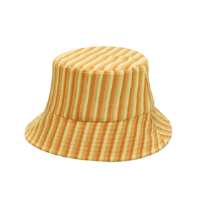 Orange-Yellow Stripe Terry Cloth Bucket Hat